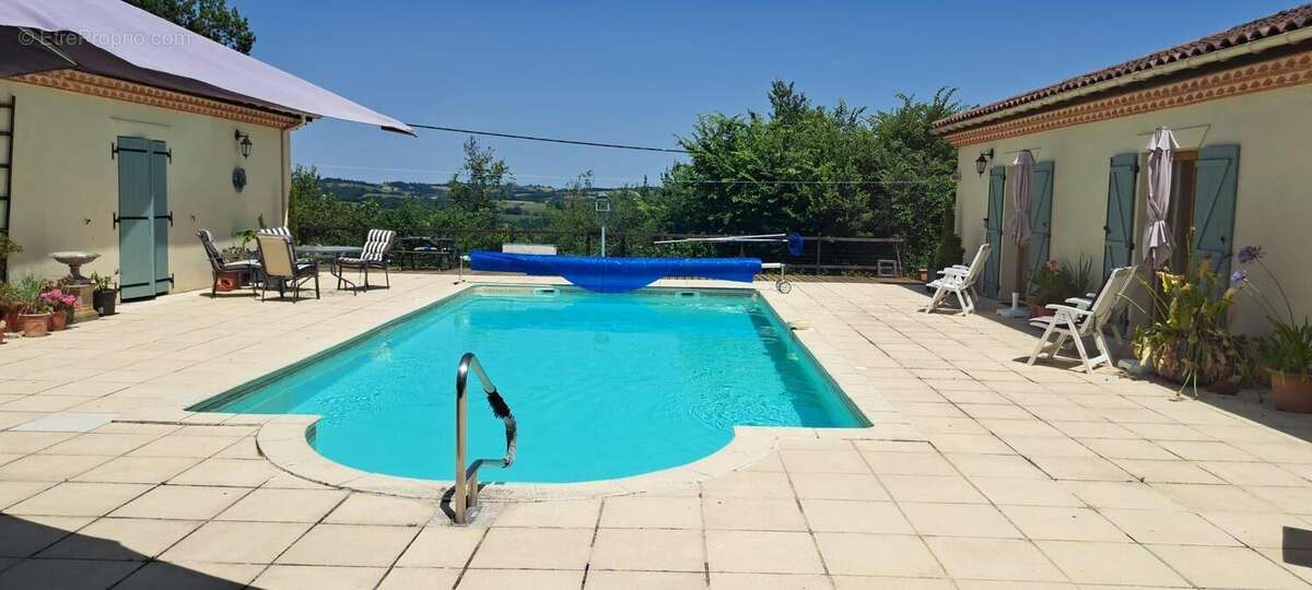 piscine pool terrace courtyard - Maison à MONLEZUN