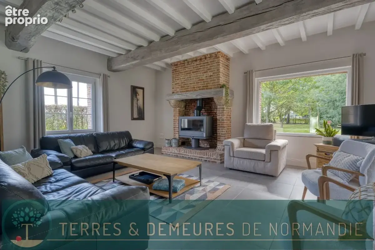 En Normandie, entre Rouen et Dieppe dans un charmant village, Longère normande en briques, entièrement rénovée sur un terrain cl - photo 2