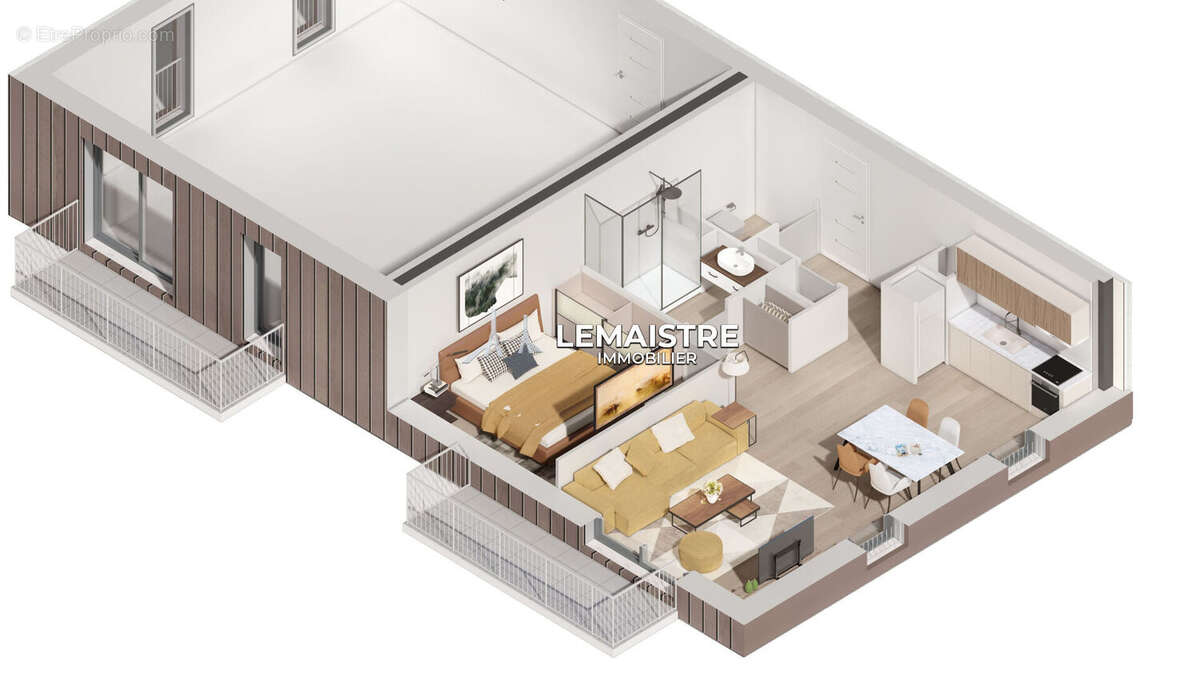 Appartement à vendre - Yvetot - 52 m² - F2 rez-de-jardin - Parking - Garantie décennale - photo 2
