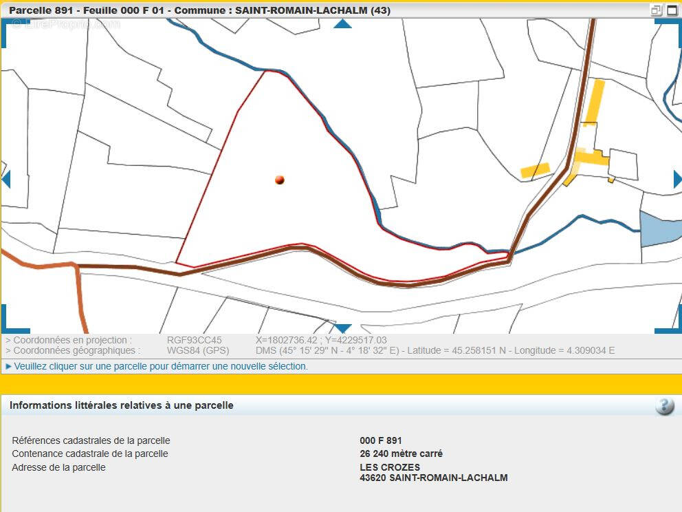 Terrain à SAINT-ROMAIN-LACHALM