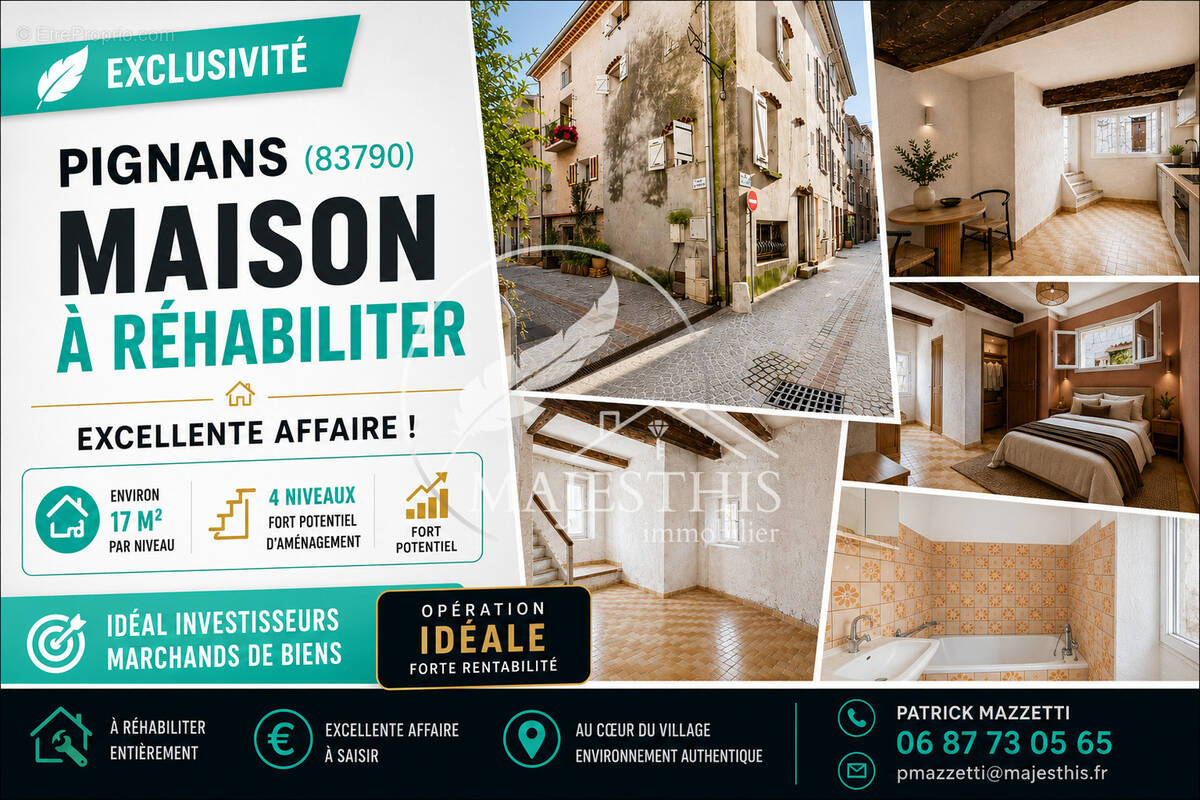 Maison de ville 70m2 a rehabiliter a pignans - photo 2