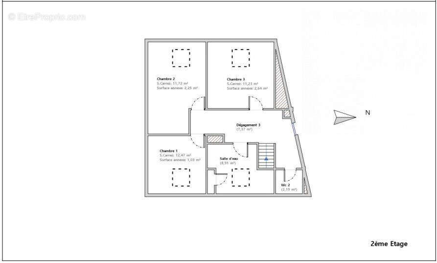 Plan 2e niveau - Maison à QUINTAL