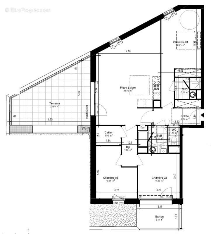 Hem Centre - Appartement 4 pièces 95 m2 avec terrasse sud - photo 2