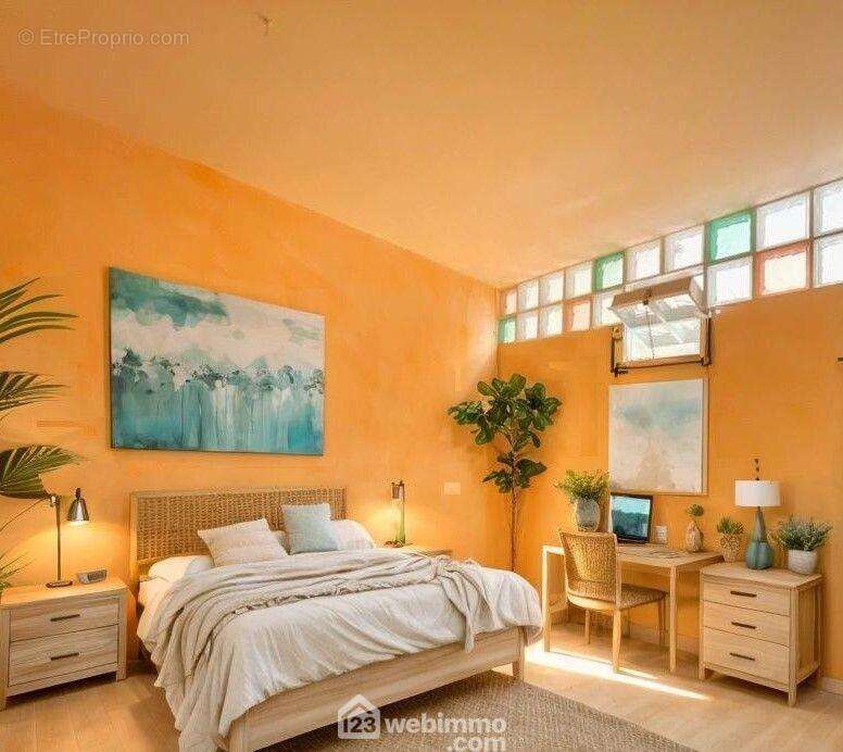 Suggestion décorative : une chambre élégante et fonctionnelle, pensée pour le confort. - Appartement à SAINTE-MAXIME
