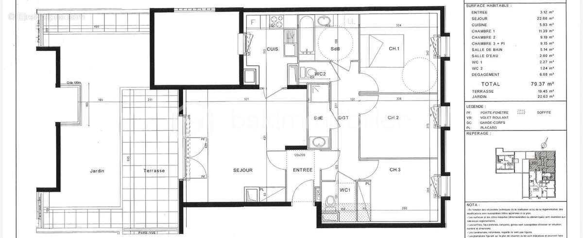 Appartement T4 80m2 avec terrasse 39m2, cave et parking ! - photo 15