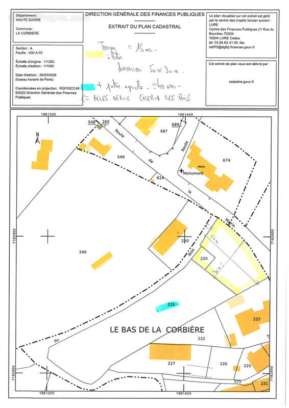 Terrain à LA CORBIERE
