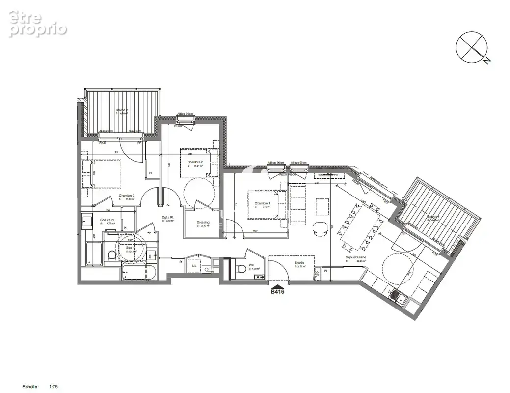 Les gets   appartement 4 pieces meublé   3 chambres   2 balcons - photo 11