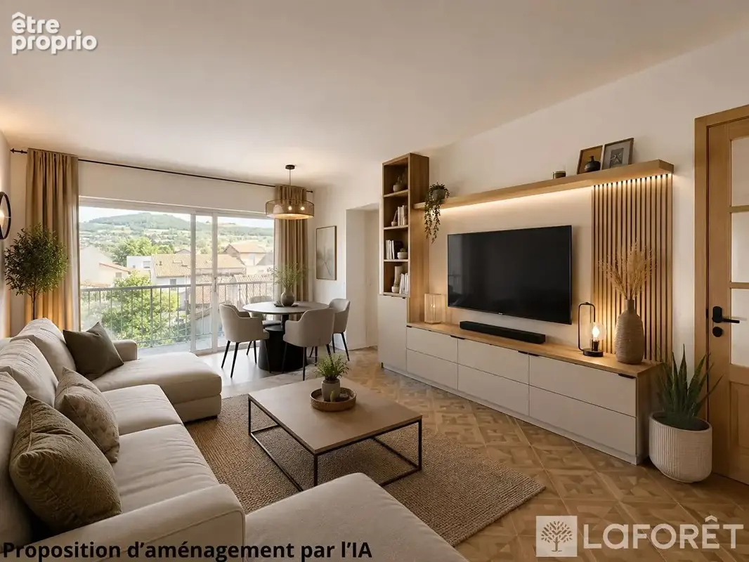 F4 de 101 m² / garage double, balcon et vue dégagée - photo 3