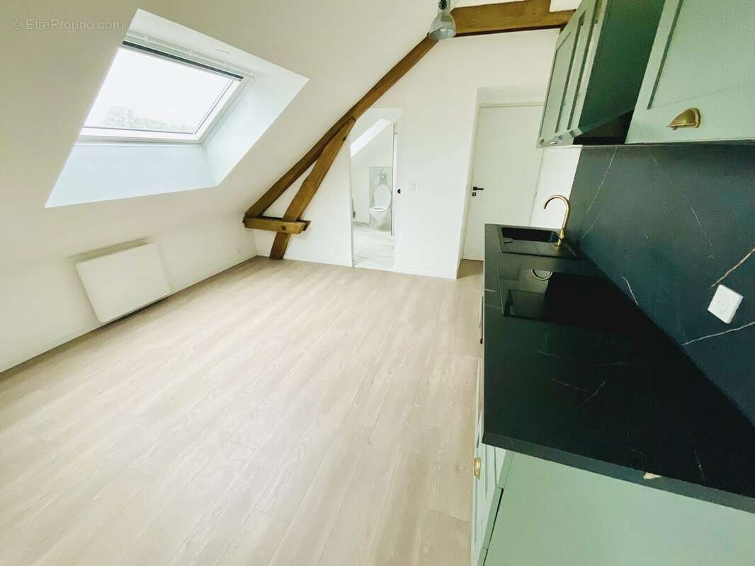 pièce de vie avec cuisine équipée  - Appartement à TROYES