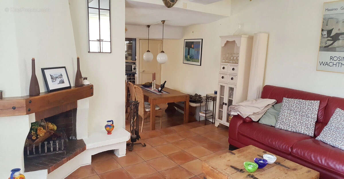 Salong Klinker Öppen spis - Maison à BOUJAN-SUR-LIBRON