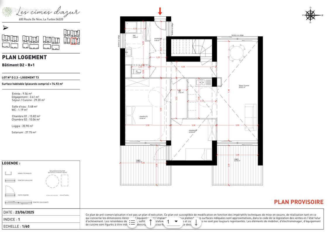 Appartement à LA TURBIE