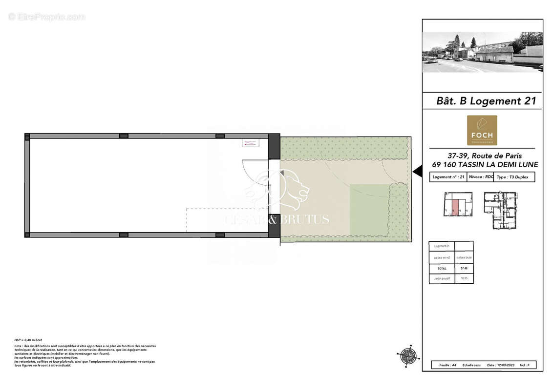 Plans RDJ - Appartement à TASSIN-LA-DEMI-LUNE