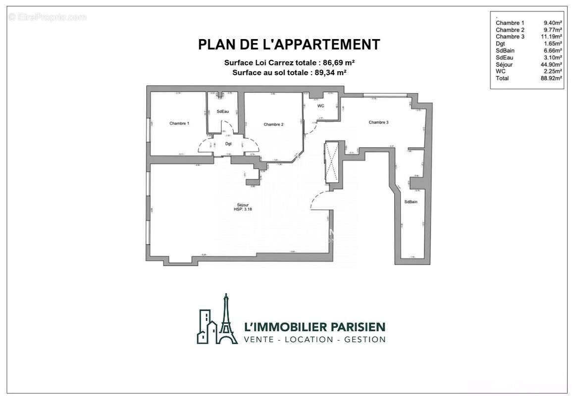 Appartement 86 m² à Paris-17e  - photo 9