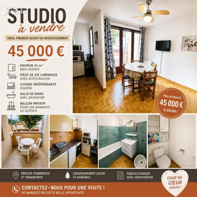 Photo Appartement à Vernet-Les-Bains au prix de 45 000€