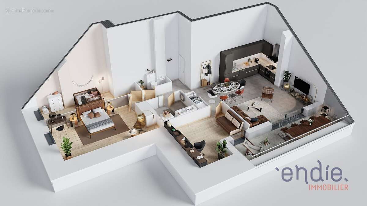 ROSENAU, Dernier étage ! Superbe F4 de 88m² avec Grande terrasse , garage double, parking et Carport . - photo 3