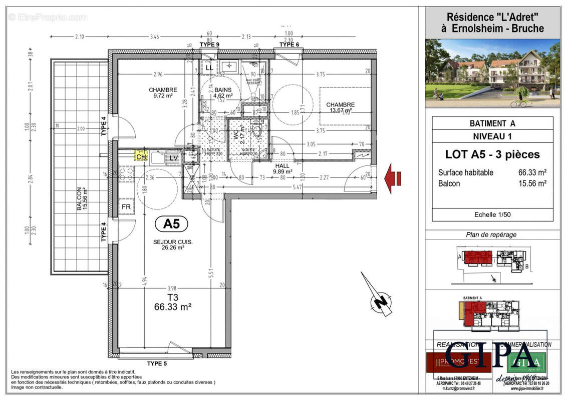 Appartement à ERNOLSHEIM-BRUCHE