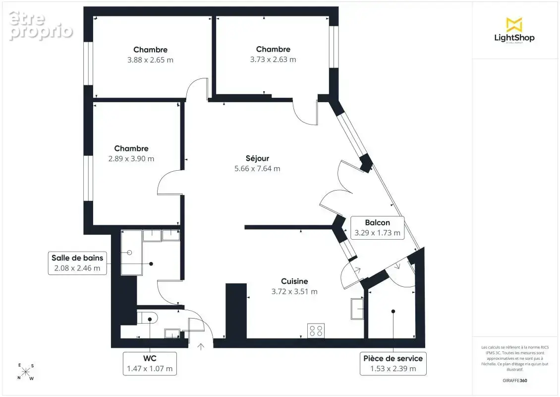 Appartement T4 de 80m² - Balcon et cave - Rue Emile Zola, Rezé - photo 8