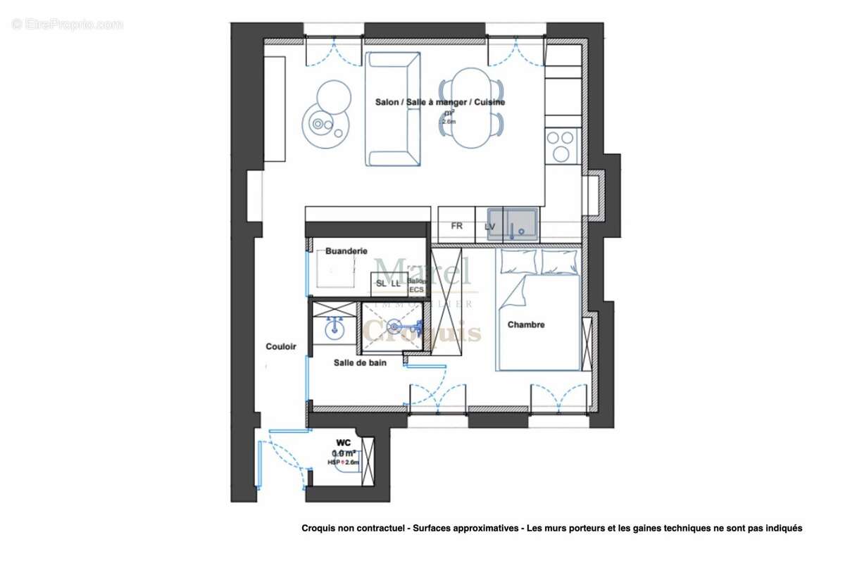 Appartement à PARIS-19E