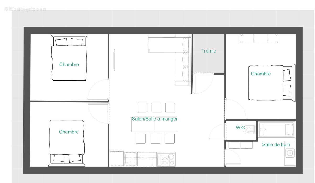 Appartement à SAINT-JEAN-DE-SOUDAIN