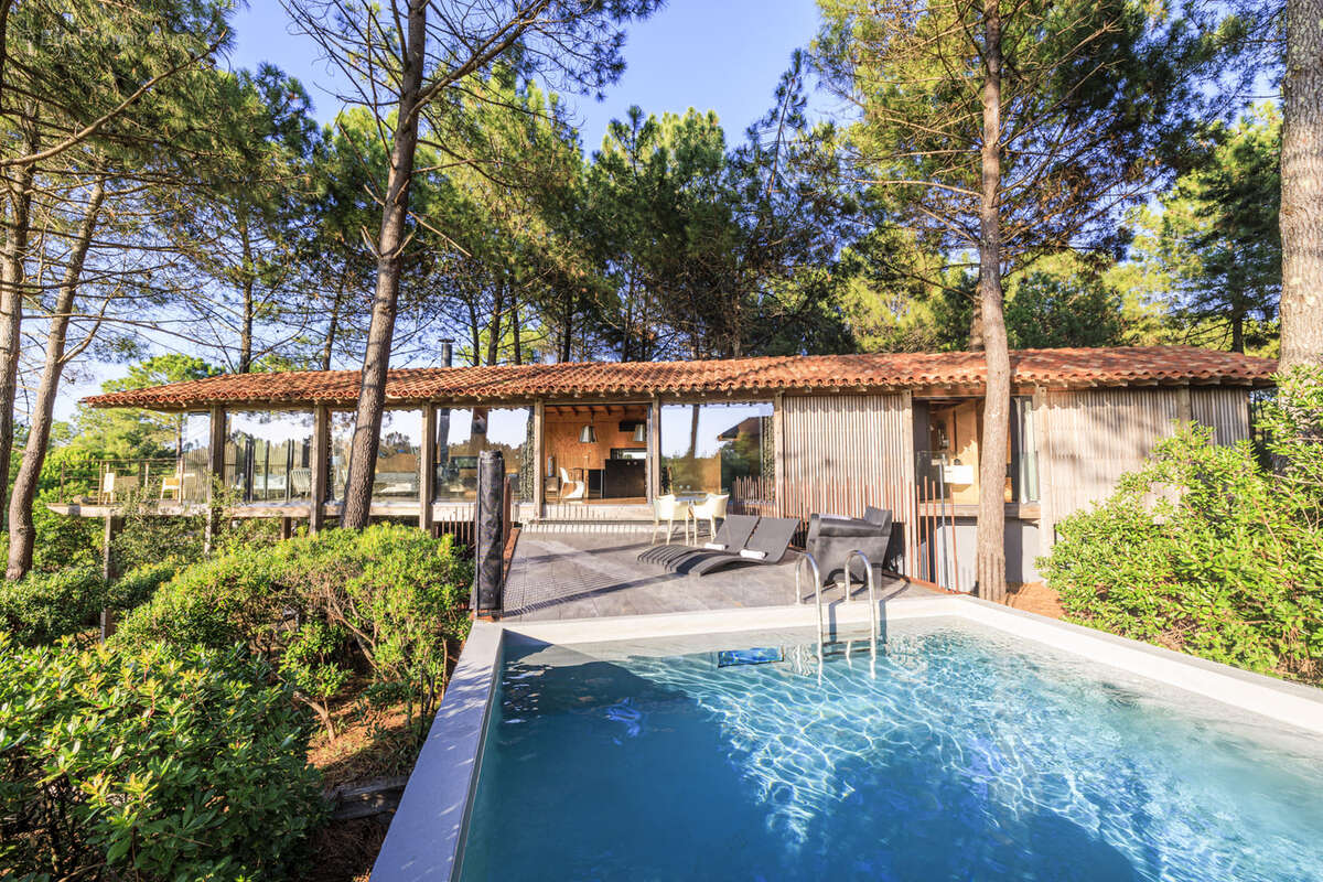 Villa d'architecte suspendue dans les pins. Piscine. Vue Golf. Plages à pied ! - photo 6