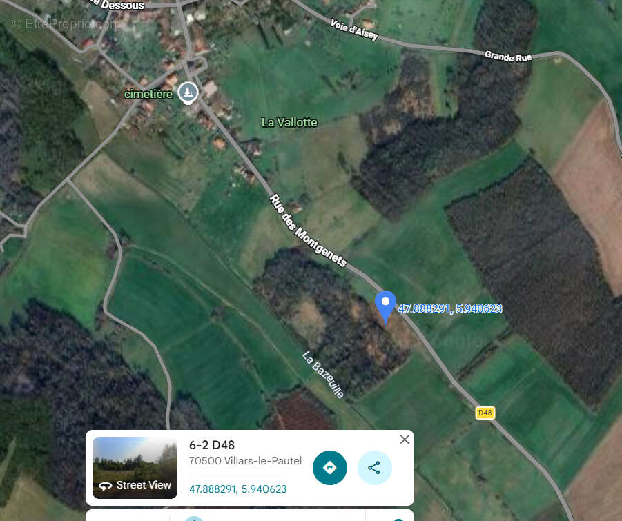 Terrain à VILLARS-LE-PAUTEL