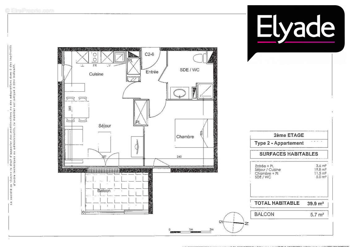 Appartement 39 m² à Launaguet  - photo 9