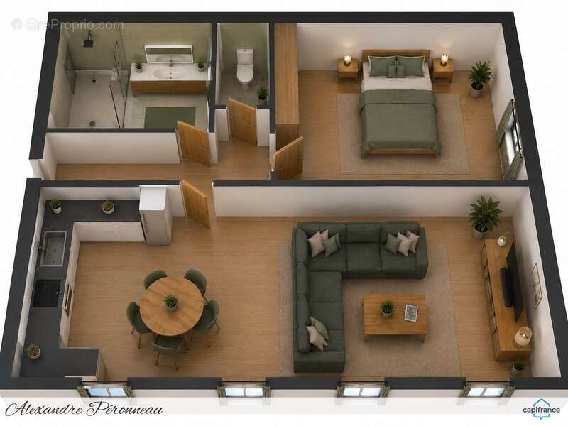 La Rochelle – Hyper centre  Appartement T2 au calme – 44 m² – Vue sur les toits - photo 10