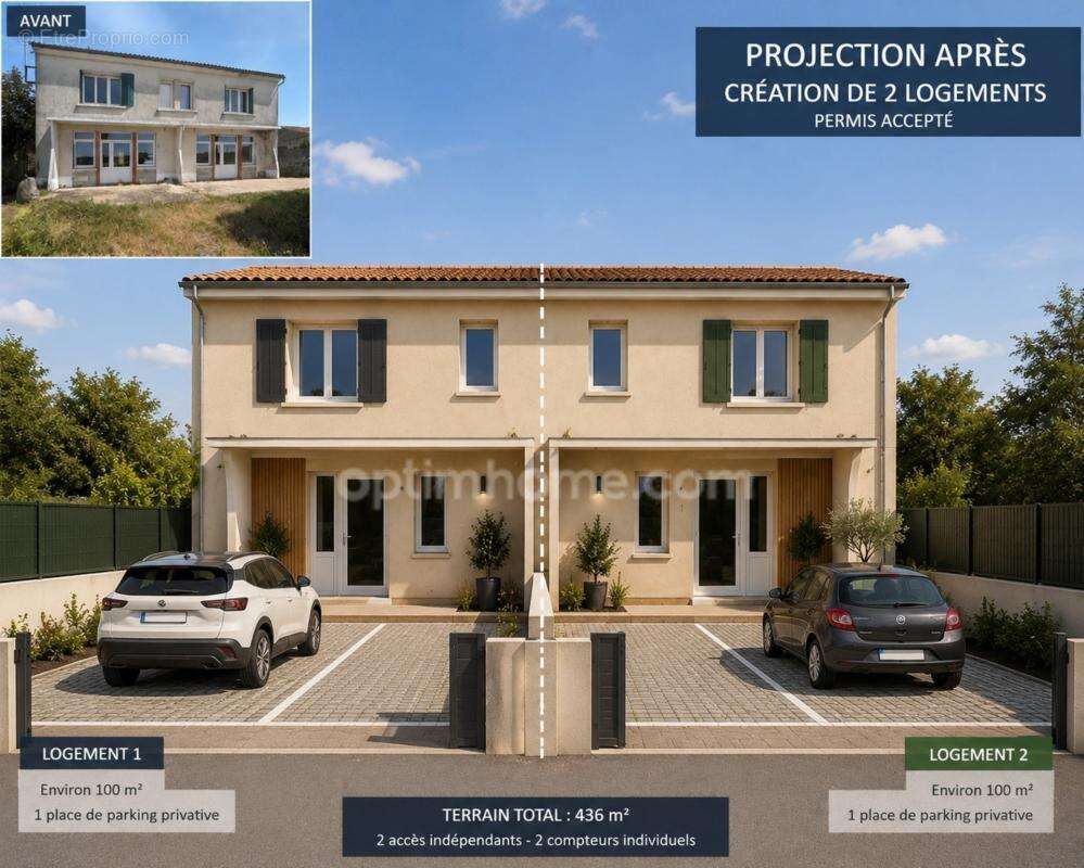 Maison 8 pièces à rénover de 200 m² avec permis accepté pour création de 2 logements – Moulidars (16290) - photo 2