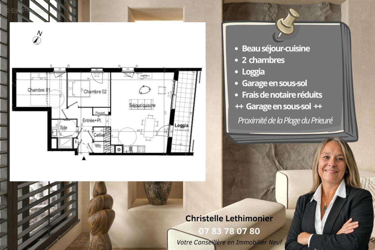 Appartement Dinard 3 pièce(s) 72.88 m2 - LOGGIA + GARAGE - photo 2