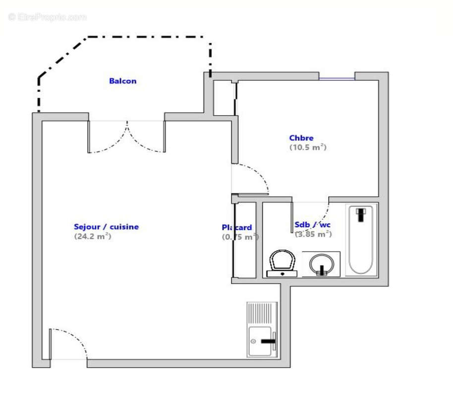 Appartement f2 de 39,30 m2 avec terrasse - photo 17