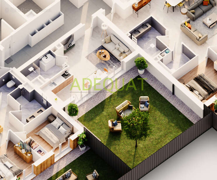 Saint andre le gaz - appartement t1 de 31.50m2 + jardin + parking... - photo 2