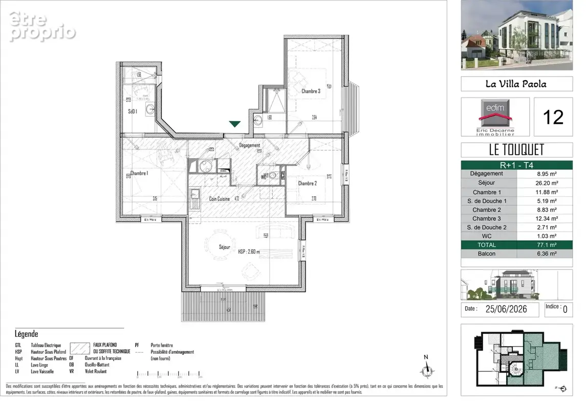 Appartement 4 pièces 77 m² à vendre à Le Touquet-Paris-Plage (62520) - photo 2