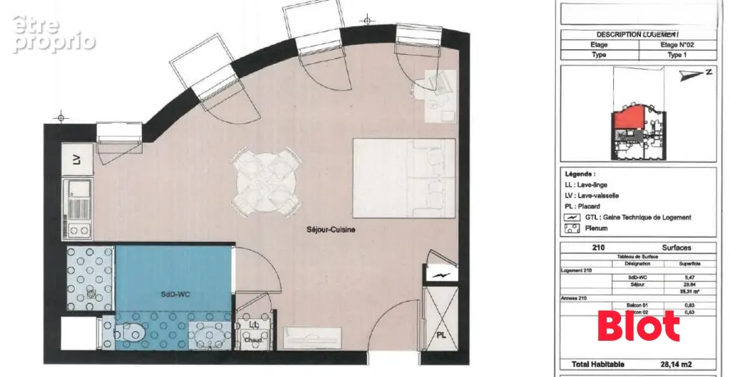 Appartement 35 m² à Rennes  - photo 2