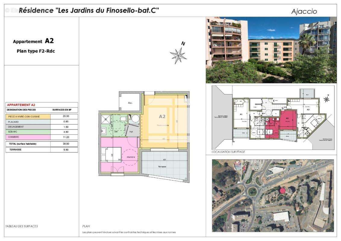 Appartement neuf 2 pièces 39 m² 'LES JARDINS DU FINOSELLO' à Ajaccio - photo 2