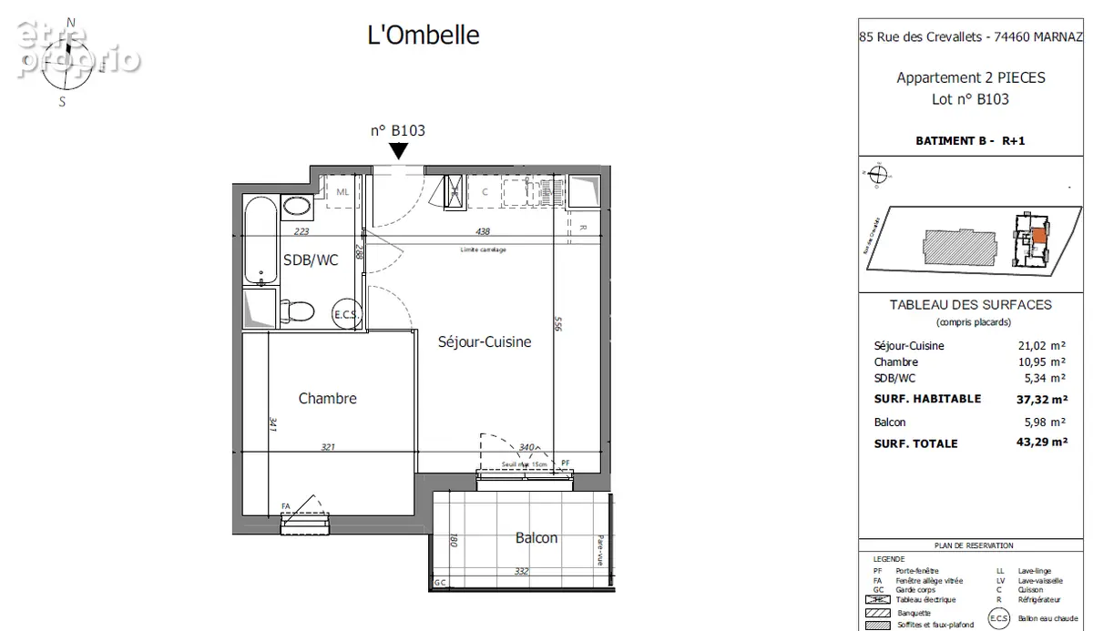 Appartement Marnaz 2 pièce(s) + extérieur 6m² - photo 3