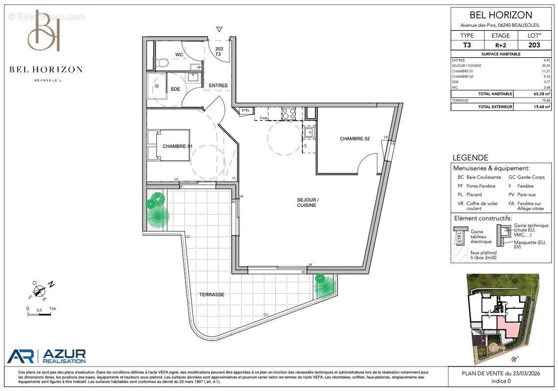 Appartement à BEAUSOLEIL