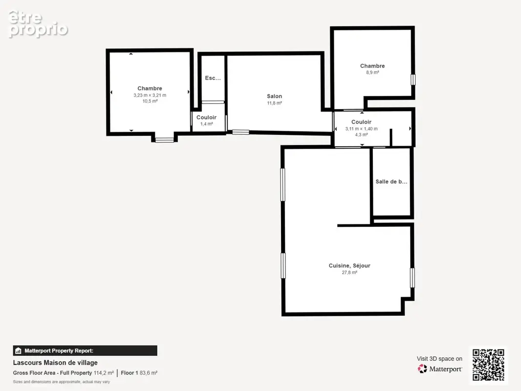 Lascours – Maison de village T4 avec jardin, terrasse et stationnement - photo 18