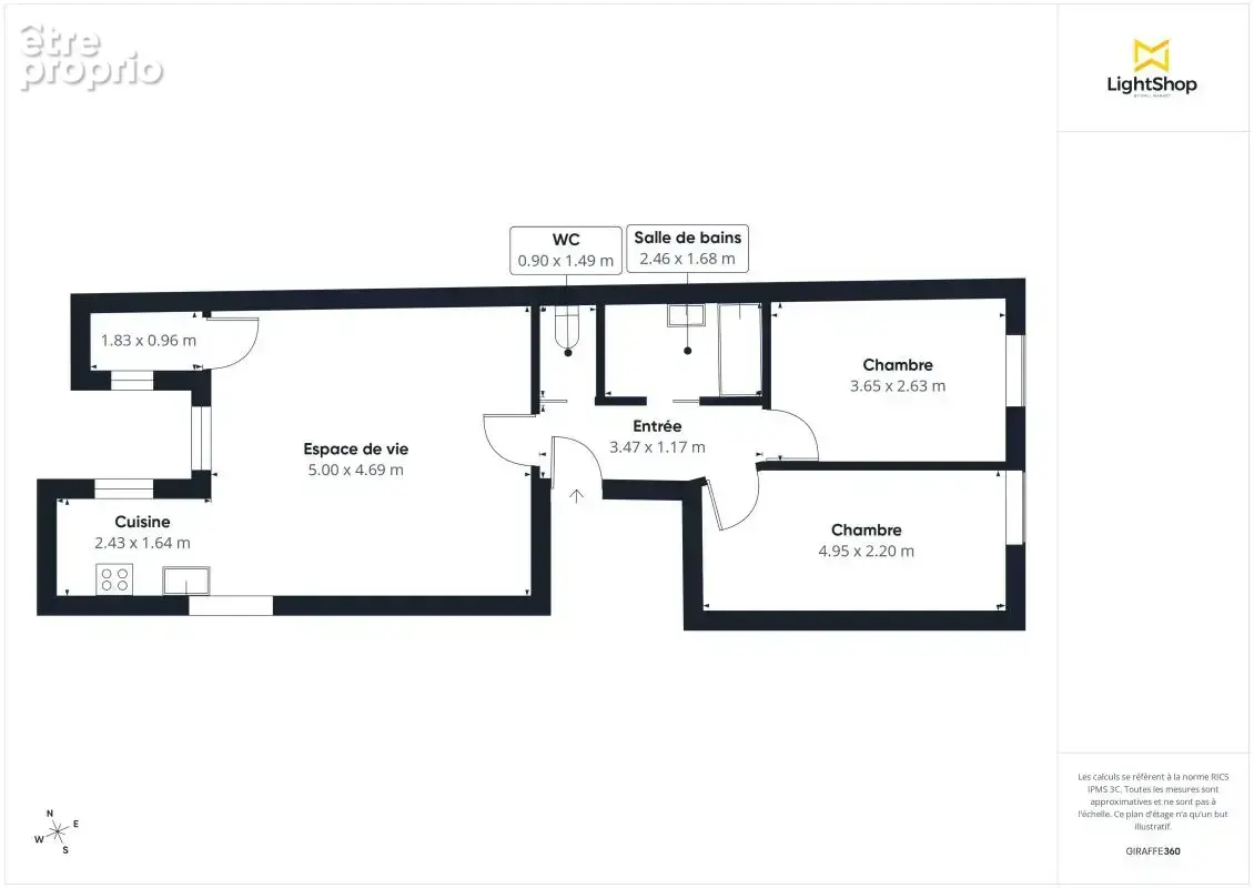 La Rochelle hypercentre, au calme - T3 traversant de 59 m² - photo 15