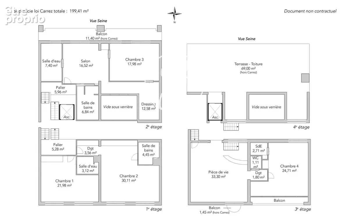 Levallois-Perret - L’ÎLE DE LA JATTE - Maison - 398,20m² Carrez - 5 chambres - Terrasses - photo 28