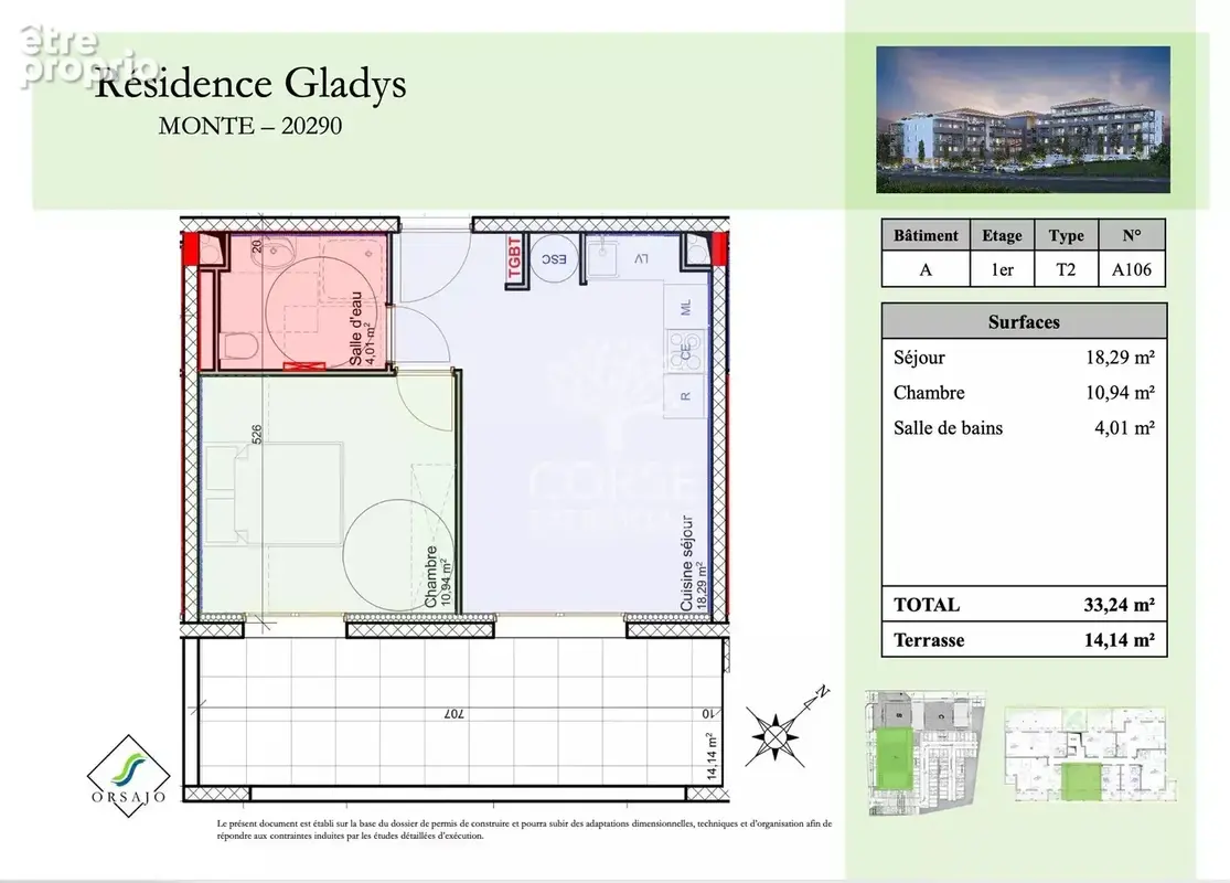 T2 neuf avec grande terrasse  Résidence Gladys à Monte - photo 2