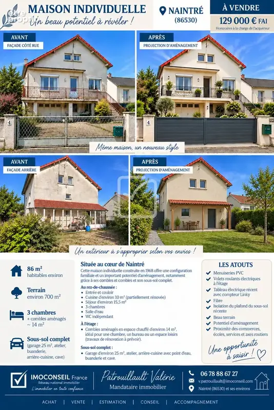 Maison Naintre sur sous sol - 3 chambres . - photo 1