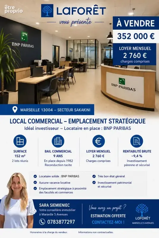 INVESTISSEMENT - Local commercial loué à la banque Marseille 13004 - photo 2
