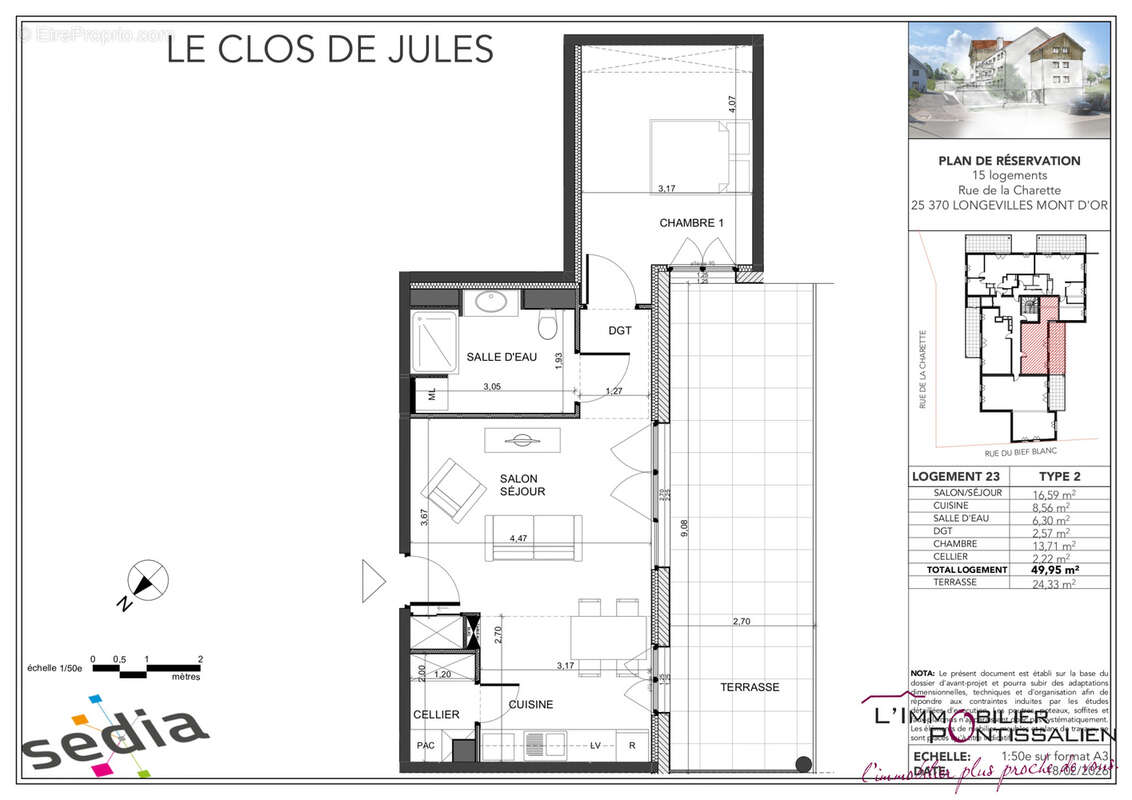 Appartement à LONGEVILLES-MONT-D'OR