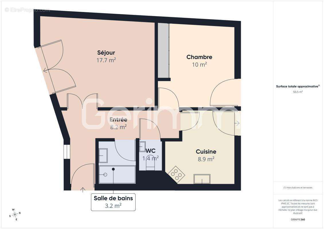 Vente - Appartement - 2 pièces + cuisine - 50 m² - 110 000 € - - photo 21