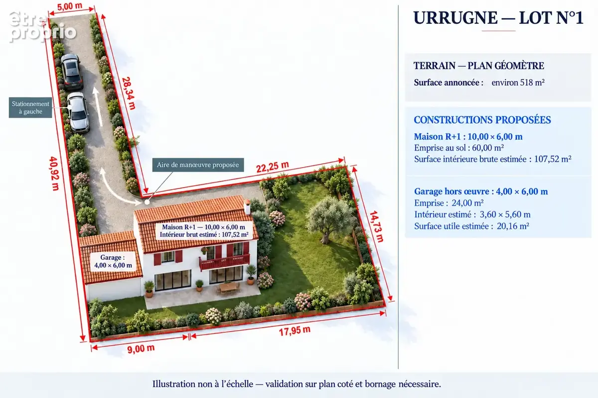 Urrugne   terrain à bâtir à proximité immédiate du bourg - photo 3
