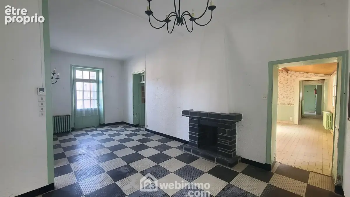 Maison 1 Vaste hall d'entrée avec cheminée pour la maison coté rue.