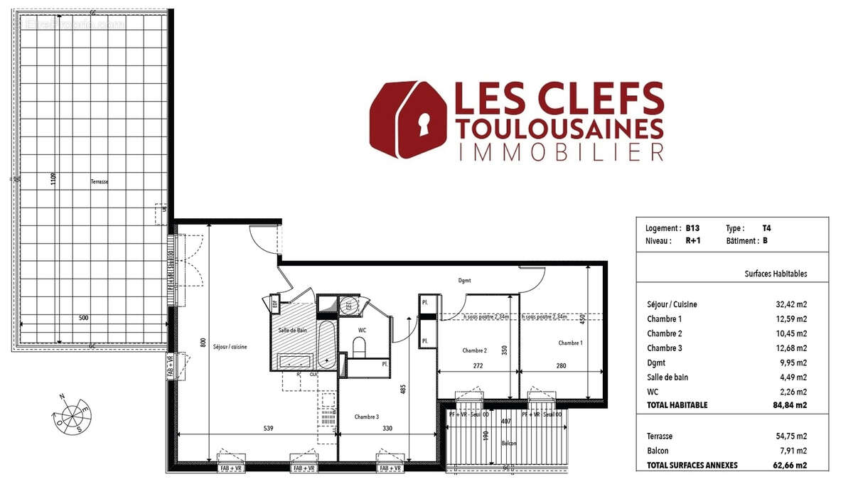 Appartement Pins Justaret 4 pièces 85 m2 + 63m² de terrasse et balcon ! - photo 11