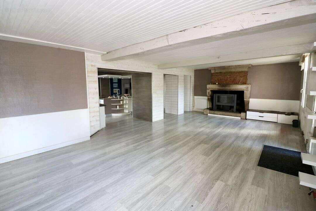 Maison de village, espace jour 80 m², séjour avec cheminée, - Maison à VILLANDRAUT