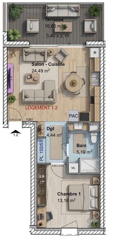 Appartement 2 pièces - photo 2