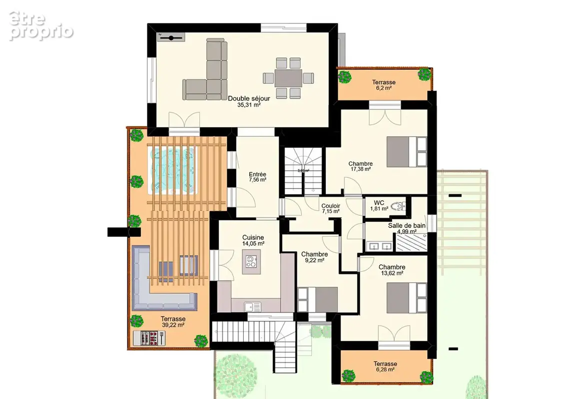 Haut de villa 114 m2 avec jardin et garage - photo 3